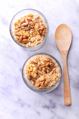 dessert parfait with nuts