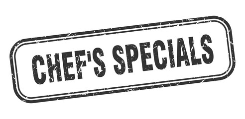 chef's specials stamp. chef's specials square grunge black sign
