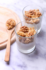 dessert parfait with nuts
