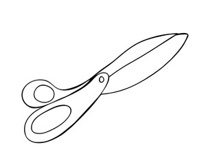 Drawn black and white scissors. For your design