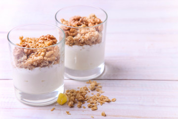 parfait dessert with nuts