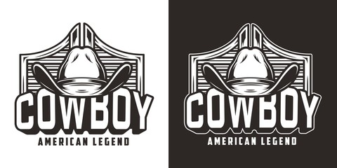 Vintage wild west monochrome logotype