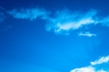 Blue Sky and Clouds. Daylight, mood. View, White clouds in the beautiful blue sky, Clouds in the blue sky. Oxygen, environment.