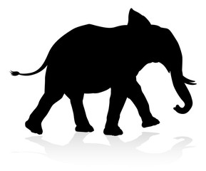 An elephant safari animal silhouette