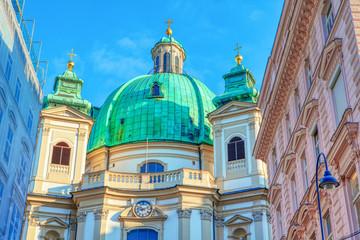 Fototapeta na wymiar St. Peter's Catholic Church in Vienna downtown