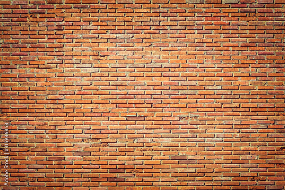 Poster red brick wall texture design. empty red brick background for presentations and web design. a lot of