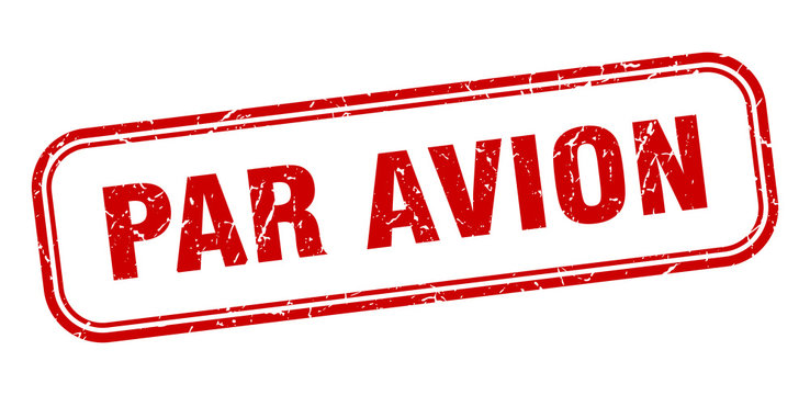 par avion stamp. par avion square grunge red sign
