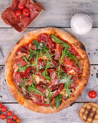 pizza with meat