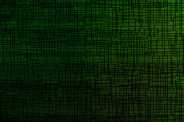 Abstract black digital technology background with green luminous particles dots. Matrix of virtual reality. Computer binary code illustration.
