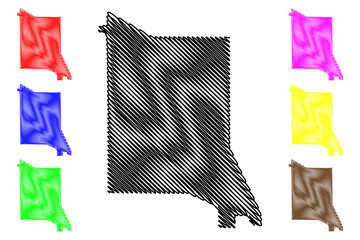 Umm Salal (State of Qatar, Municipalities of Qatar) map vector illustration, scribble sketch Umm Slal map