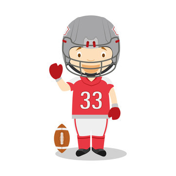 Sports cartoon vector illustrations: American Football