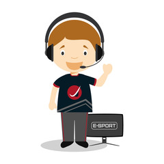 Sports cartoon vector illustrations: Esports