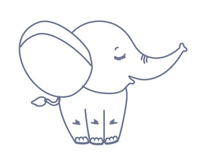 Isolated cute elephant cartoon vector design