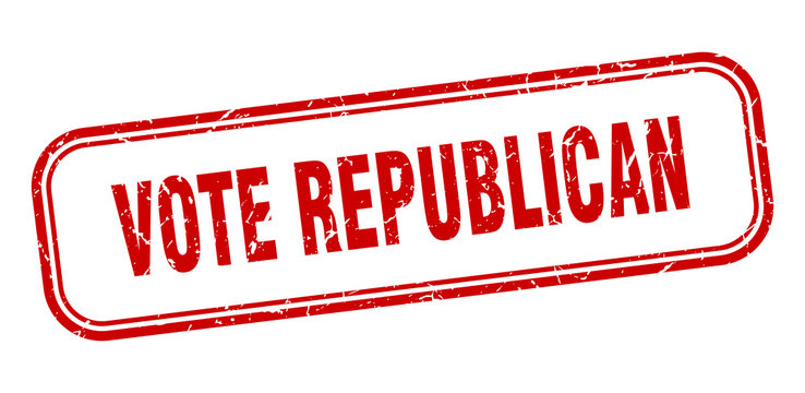 Vote Republican Stamp. Vote Republican Square Grunge Red Sign