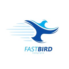 Fast Bird delivery logo vector