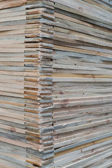 Pallets witn wooden planks, isolated. Wooden thin texture