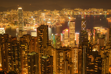 Fototapeta premium ヴィクトリアピークから見える香港の夜景