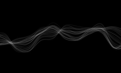 Abstract wave background. Music or technology concept illustration. Vector line design.