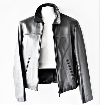 Schwarze Lederjacke - Klassischer Schnitt