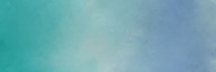 horizontal colorful grungy painting background texture with cadet blue and light sea green colors and space for text or image. can be used as background or texture element