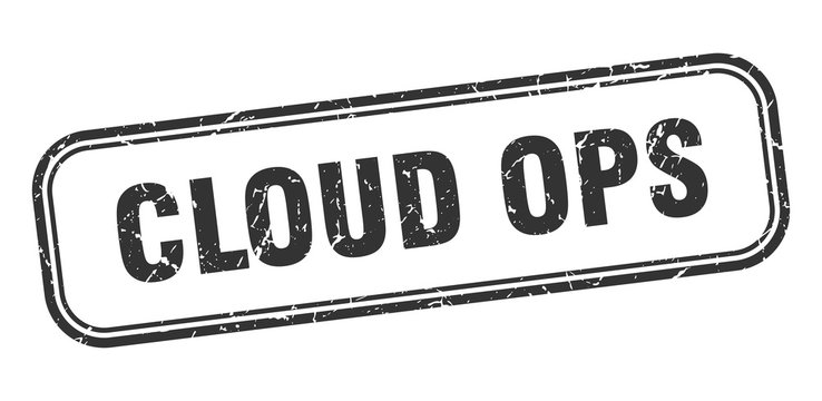cloud ops stamp. cloud ops square grunge black sign