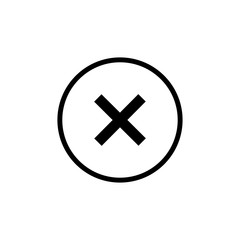 Obraz premium Close flat vector icon isolated on a white background.