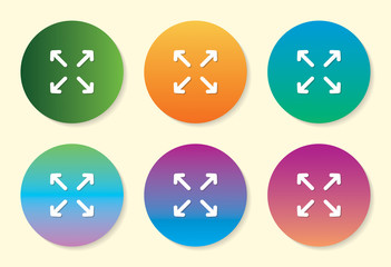 Four Arrow six color gradient icon design.