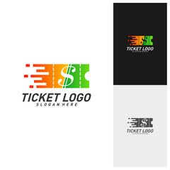 Money Ticket Logo Template Design Vector, Emblem, Creative design, Icon symbol concept