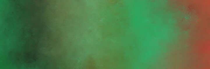 horizontal colorful vintage painting background graphic with sea green, dark olive green and sienna colors and space for text or image. can be used as background or texture element