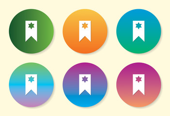 Bookmark six color gradient icon design.