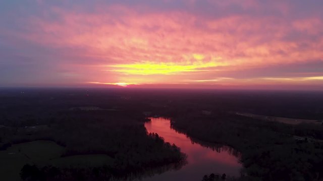 drone shot sunrise Southeastern United States
