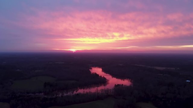 sunrise drone shot  Southeastern United States