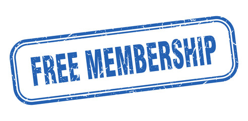 free membership stamp. free membership square grunge blue sign