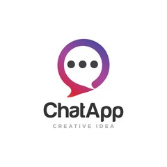 Chat Communication Logo Design Vector