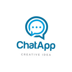 Chat Communication Logo Design Vector