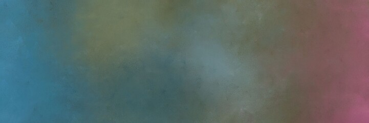 Obraz premium horizontal colorful grungy painting background graphic with dim gray, teal blue and antique fuchsia colors. free space for text or graphic