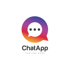 Chat Communication Logo Design Vector