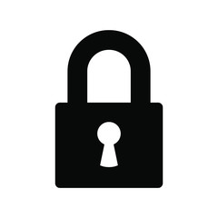 Lock icon symbol with keyhole. Vector illustration image. Isolated on white background.