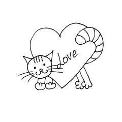 illustration, cartoon, character, cute, vector, funny, art, animal, love, happy, cheerful, adorable, icon, design, cat, pet, lovely, fun, smile, kitten, nature, kawaii, child, friendly, drawing