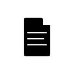 Paper file icon. Document symbol. Logo design element