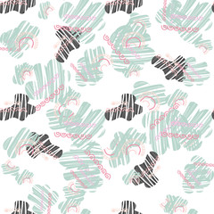 Vector kids pattern with cute native cloud. Cute scandinavian seamless background in calm colors
