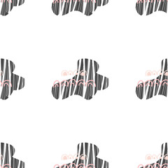 Vector kids pattern with cute native cloud. Cute scandinavian seamless background in calm colors