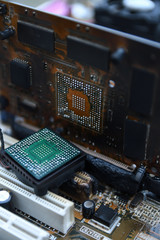 Desktop Computer Burned Damage after fire Burning CPU GPU video card, memory, chip , cooler