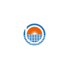 logo B with a circle representing solar.