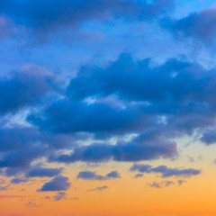 Sky with clouds at sunset