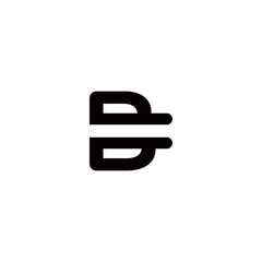 the B logo is split. unique logo.  