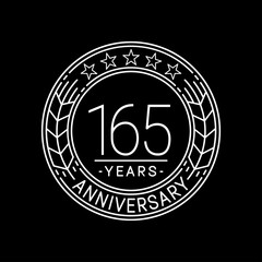 165 years anniversary logo template. 165th line art vector and illustration.