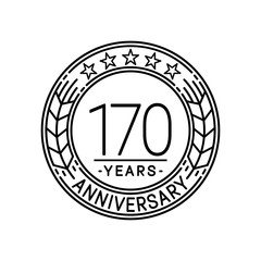 170 years anniversary logo template. 170th line art vector and illustration.