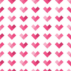 Valentine's Day vector seamless geometric pattern, rectangle heart. Can be used for wallpaper, pattern fills, web page background,surface textures