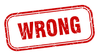 wrong stamp. wrong square grunge red sign